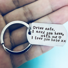 Keychain, Drive Safe, Boyfriend Gift,  Couples Keychain, Engraved Keychain, Husband Gift, Boyfriend Gift