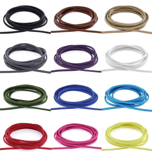 3mm x 1.5mm Faux Suede Cord Leather Lace Jewelry Making Beading Thread