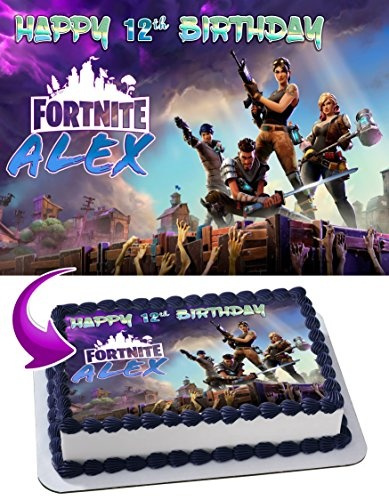 Fortnite Battle Royale Edible Image Cake Topper Personalized Birthday 1 4 Sheet Decoration Custom Sheet Party Birthday Sugar Frosting Transfer Fondant Image Best Quality Edible Image For Cake Wish