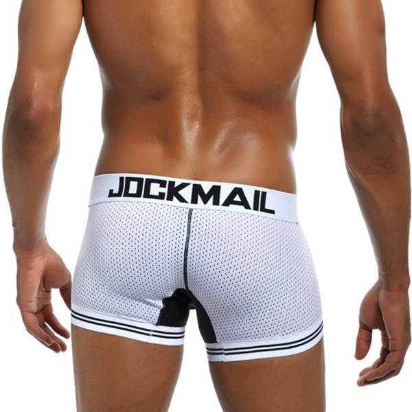 2018 Jockmail Sexy Boxer Men Sexy Mesh U Pouch Underwear Sexy Underpants Cueca Cotton Pants 2805