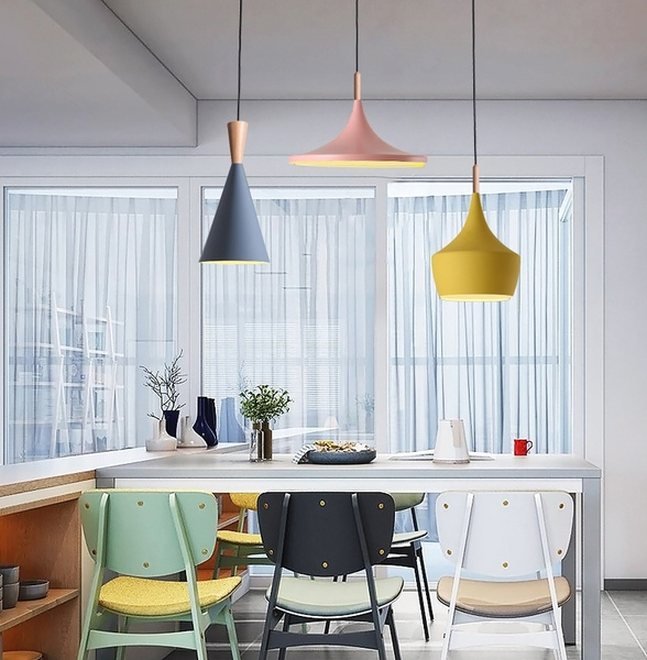 Lámpara Colgante Moderna Luz De Techo Color Macarón E27 Lámpara Colgante Moderna Luz De Techo Color Macarón E27