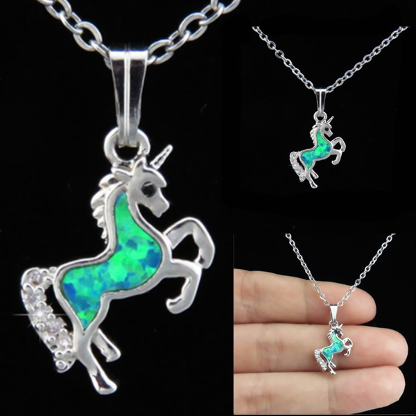 Opal Unicorn Necklace
