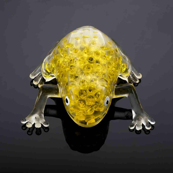 Cute Gel Bead Filled Transparent Frog Anti Stress Ball Children Autism  Squeeze Toy