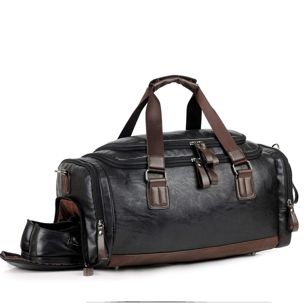 Men Gym Bag Leather Travel Weekender Overnight Duffel Bag Sports Luggage  Tote Duffle For Men | Wish