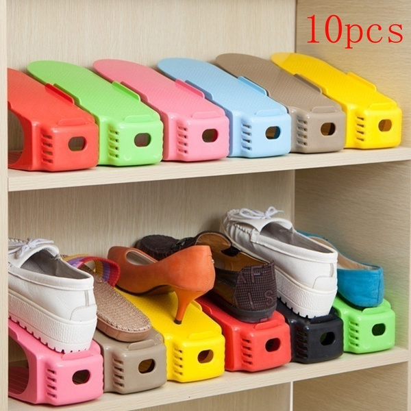 Plastic Adjustable Shoe Racks 10pcs Storage Organizer Home Double Layer Holder 