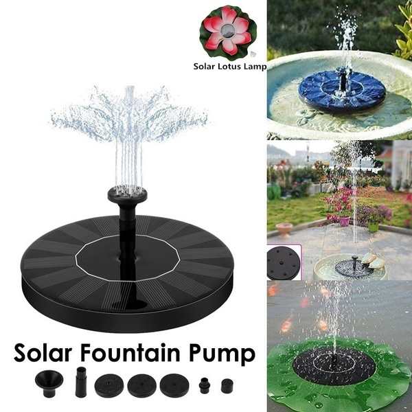 Outdoor Solar Powered Fountain Floating Water Pump Filter Panel Pond Bird Bath 