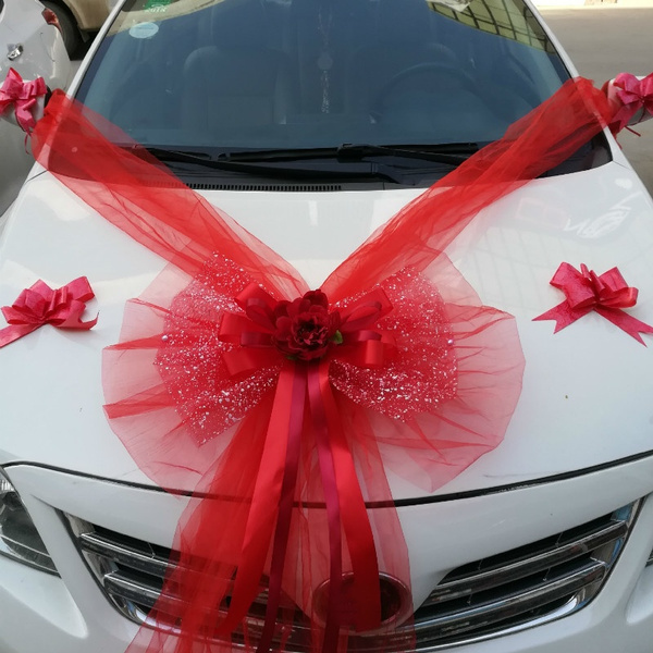 Cars Wedding Decor Kit Organza Flower Ball Ribbon Bows Garland Wrap Party ZH1 