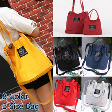 2 Size 8 Color Women Canvas Handbag Preppy Style Mini Shoulder Bag Crossbody Messenger School Shopping Bag For Girls