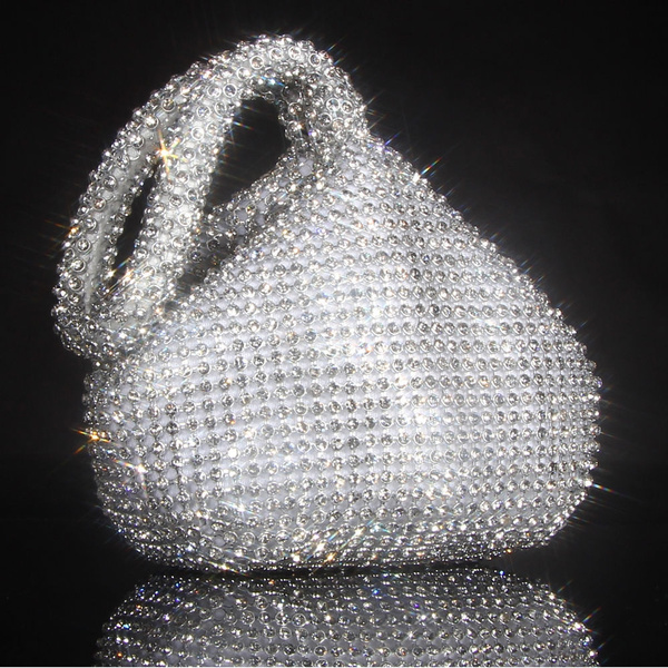 large silver clutch bolsa