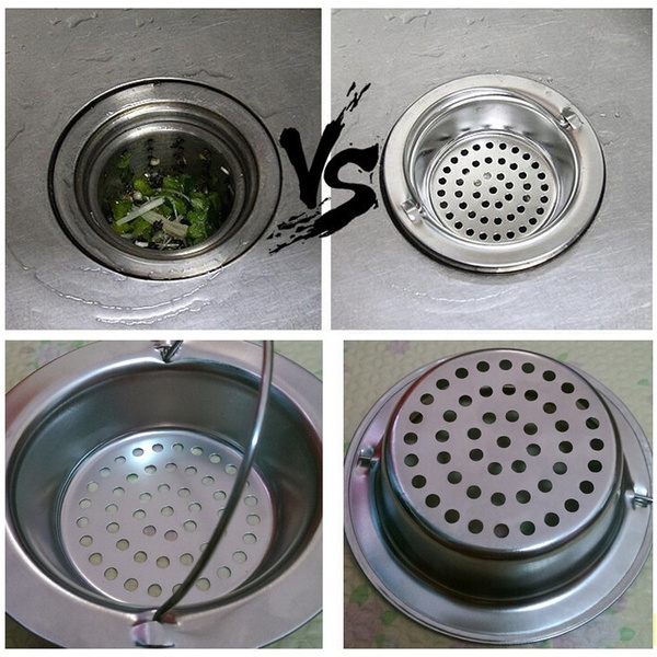 Stainless Steel Kitchen Sink Strainer Waste Plug Drain Stopper Filter Basket CO