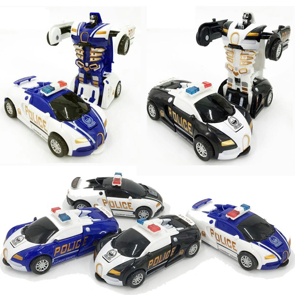 PinShang Inertia Crash PK Car Deformation Robot Action Figures Toy for Kids Yellow