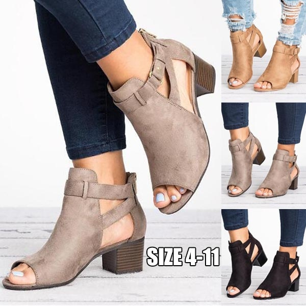 summer open toe ankle boots