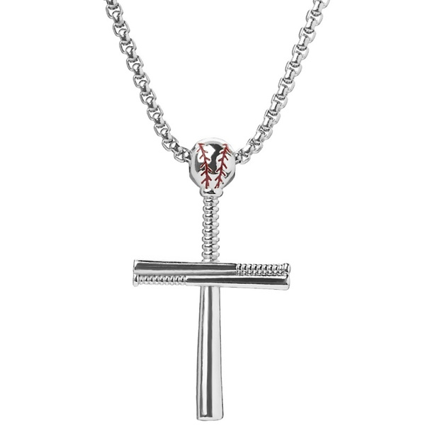 Amazon.com: HYXITVCG 2 Pcs Baseball Cross Necklaces for Boys Mens, Black  Silver Baseball Necklaces Baseball Cross Pendant Necklace, Bible Verse  Stainless Steel Necklace, Baseball Jewelry Gift for Boys Men: Clothing,  Shoes &