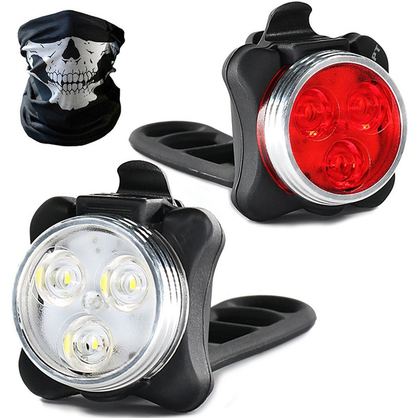 Scheinwerfer-Rücklicht Lampe LED Fahrradbeleuchtung Set Fahrradlicht USB-Fahrad 