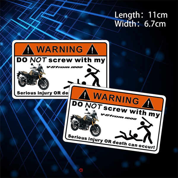 KODASKIN Warning stickers for Suzuki V-Strom/Vstrom 1000 Motorcycle Vinyl  Decals Printed Funny Labels Sheets Signs | Wish
