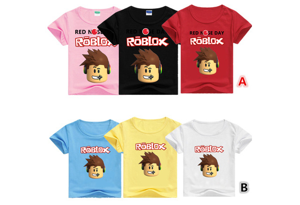 Simyjoy Children Roblox T Shirt Kids Games Red Nose Day Tee Cute Cartoon Outdoor Shirt Breathable Top 100 Cotton 6 Colors For Boys Girls Teens Wish - camisa do ben 10 roblox
