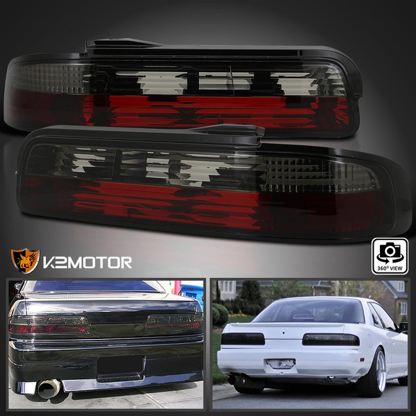 For 19 1994 Nissan 240sx S13 Coupe Tail Lights Rear Lamps Red Smoke Left Right Wish