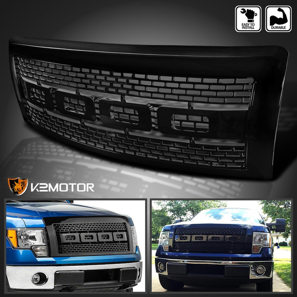 Raptor-Style Front Grille – Matte Black – Fits 2009–2014 Ford F-150 F150