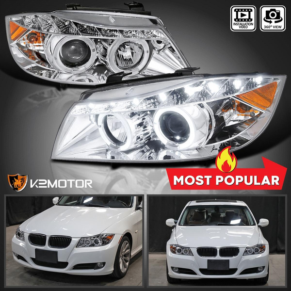 Fits 2006 2008 Bmw E90 320i 323i 335i M3 3 Series Led Halo Projector Headlights Wish