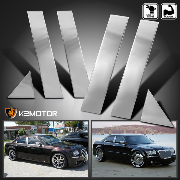 Fits 2005-2010 Chrysler 300 300C Chrome Door Pillar Posts Trim Covers ...