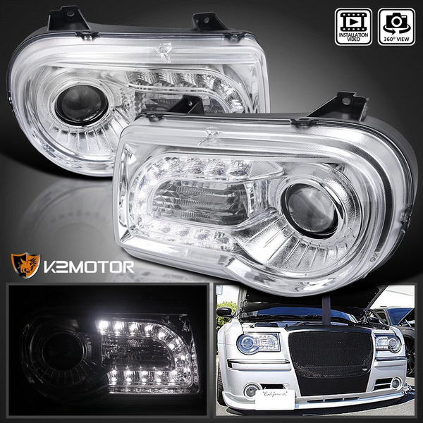 Clear Fits 2005-2010 Chrysler 300C LED Strip Projector Headlights