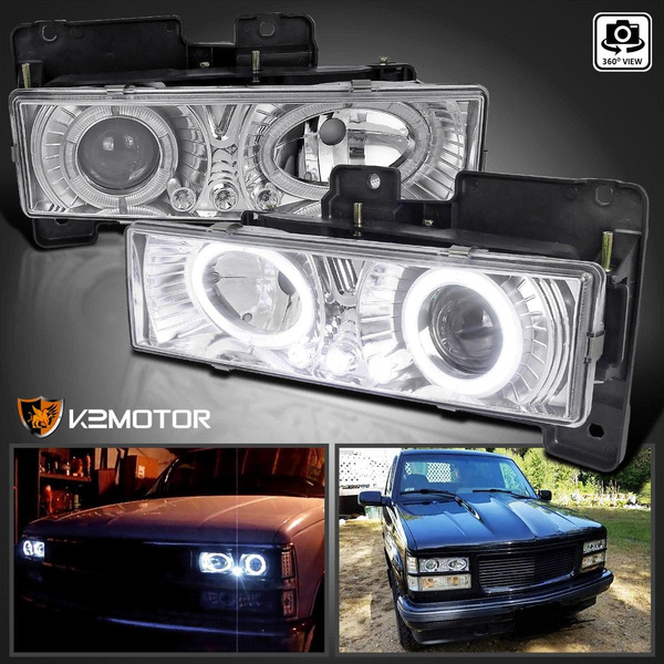 Fits 1988 1998 Chevy Gmc C10 C K Tahoe Blazer Led Halo Projector Fits 1988 1998 Chevy Gmc C10 C K Tahoe Blazer Led Halo Projector