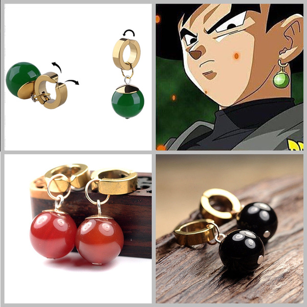 Super Dragon Ball Cosplay Earrings Vegetto Potara Black Son Goku Zamasu Ear Stud 