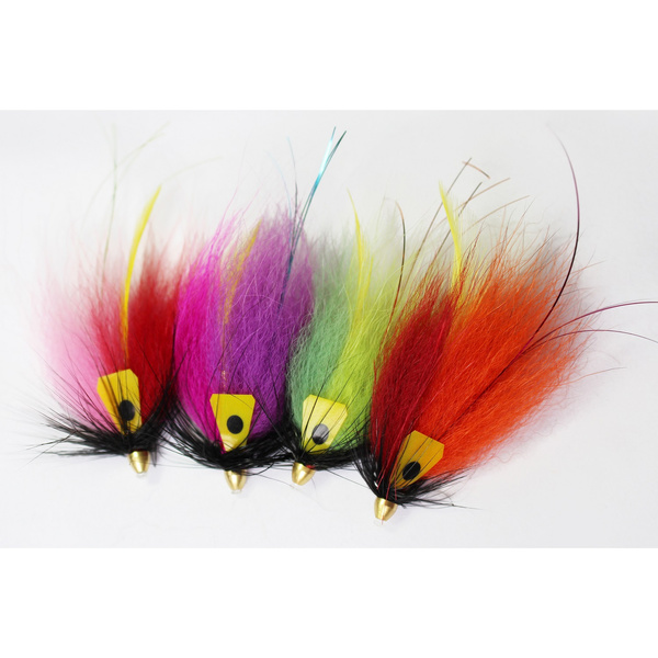 12 Pcs 4 Colors Tube Fly Set For Salmon Trout Steelhead Fly Fishing Flies Lures 
