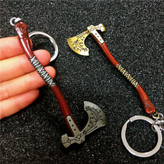 L547 Exquisite Carved God of War 4 Kratos ax Keychain Accessories For Men Game Souvenir
