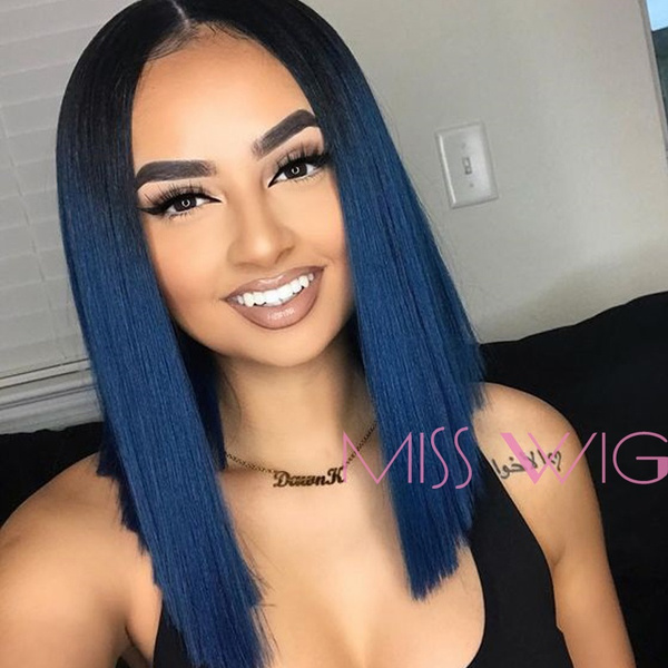 Blue ombre wig outlet bob