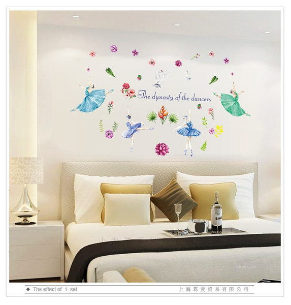 Watercolor Ballerina girl wall sticker Vinyl DIY wall decals For room bedroom Girls room Decoration murals | Wish