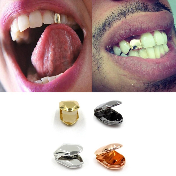 Comfort Custom 14k Gold Plated Small Single Tooth Cap Grillz Hip Hop Teeth  Grill