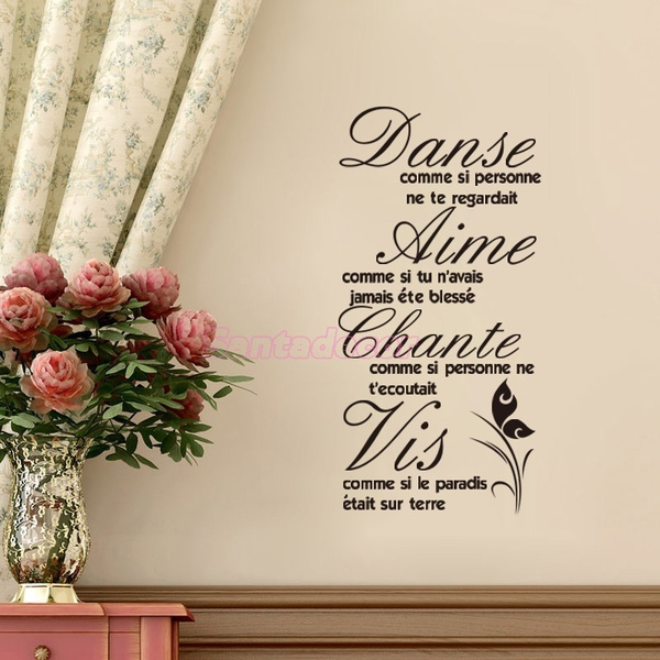 French Citation Aime Ta Vie Removable Vinyl Wall Stickers Wish