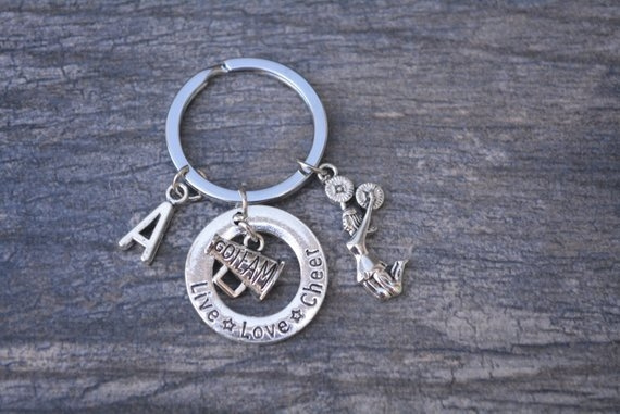 Cheer Keychain- Girls Cheerleading Megaphone Key Chain, Cheerleader ...