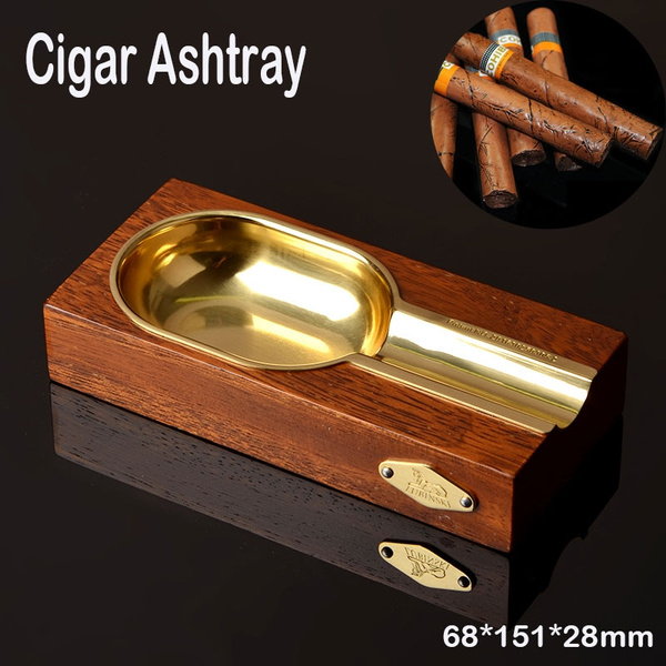 Ashtray Cigar Wooden Metal Smoking Ashtrays Cigar Supplies Birthday