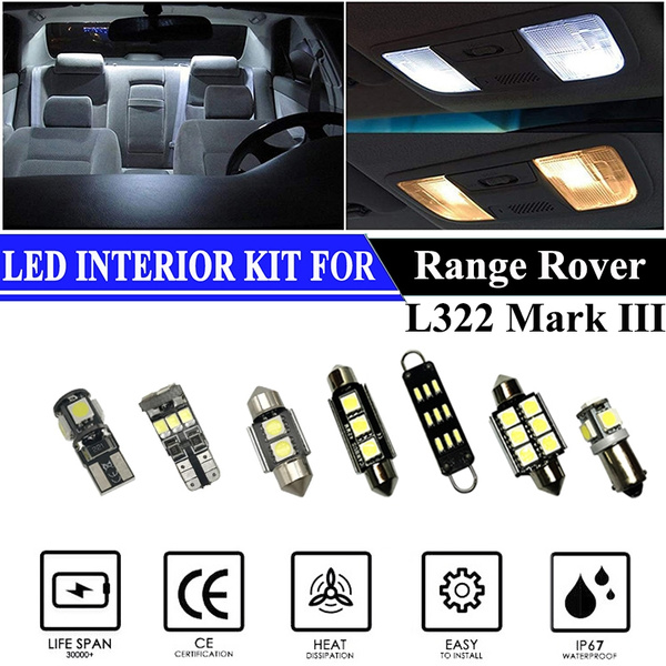 24 Pieces Hokuotolite LED Interior Lights Accessories Replacement Package Kit For 2002-2012 Land Rover Range Rover L322 Mark III 