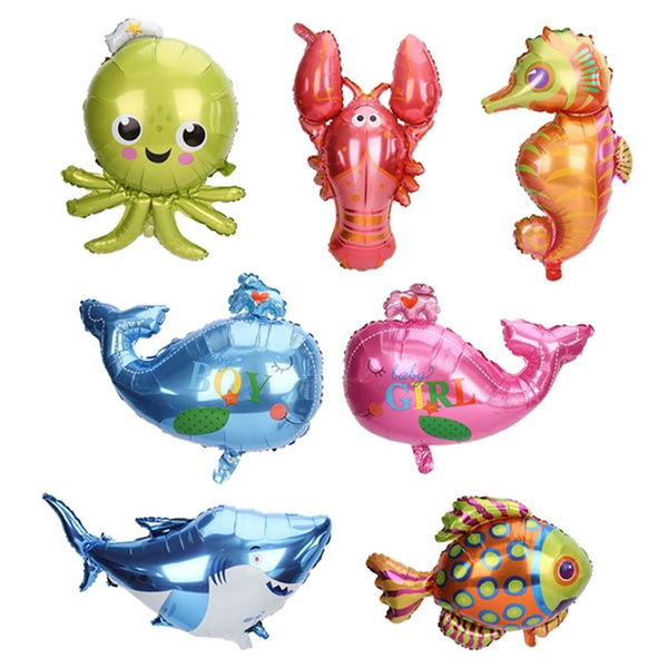 Sea Horse Shark Fish Clown Balloons Balloon animals Leaf for Children  Birthday Party Decoration Supplies Toys