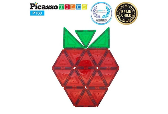 picassotiles 60 piece 3d magnetic building blocks set