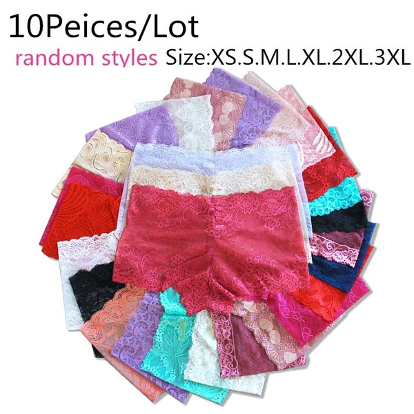 10 Pieces/Lot) Random Styles Various Designs Women's Fashion Sexy Lace  Panties Breathable Comfort Seamless Briefs Underwear Everyday