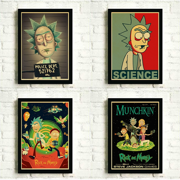 Retro Style Rick and Morty Cartoon 