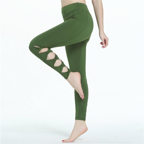 Female Yoga Fitness Pants Feet Sexy Cutout Pants
