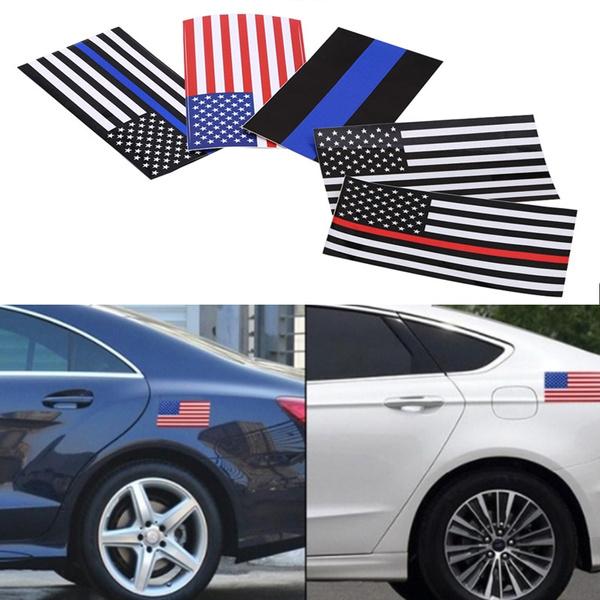 police car american flag decal