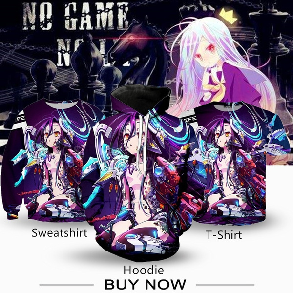 Newest Hip Hop Anime No Game No Life Kawaii 3D Print Men Women