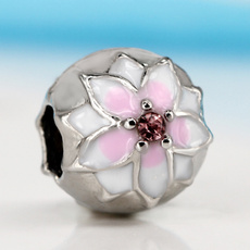 Charm Bracelet, pink, Flowers, Jewelry