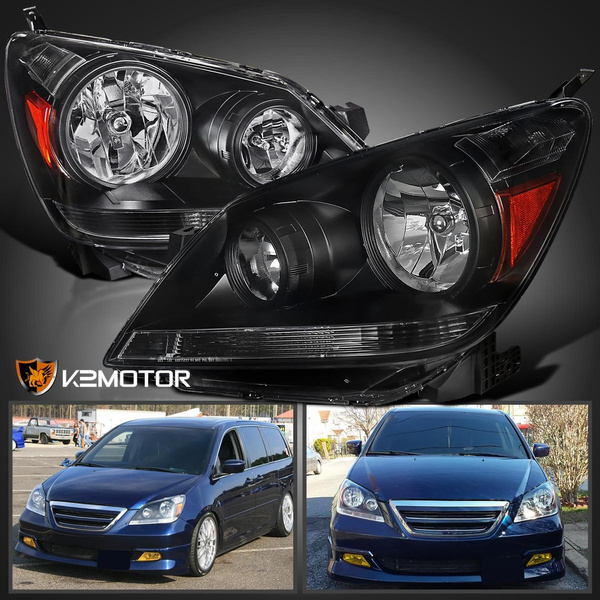 Black Fits 2005-2007 Honda Odyssey Headlights Head Lamp Left+Right