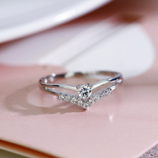 Sterling, DIAMOND, Joyería de pavo reales, rings for women