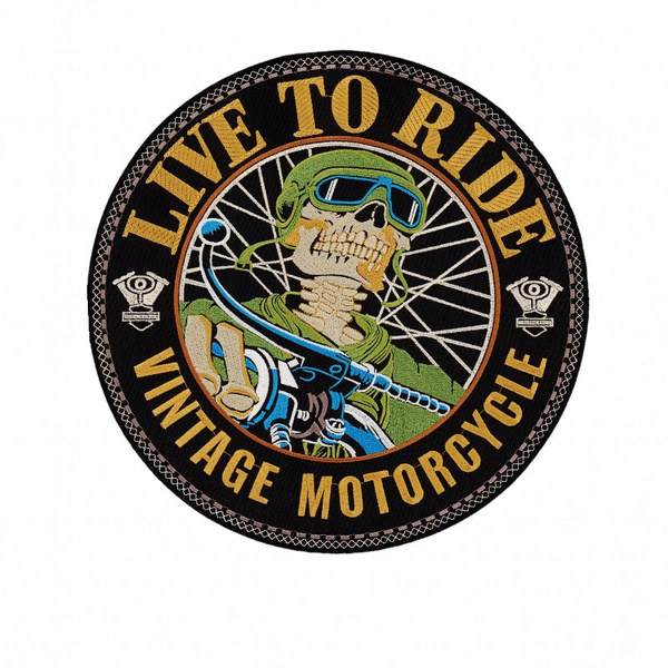 Punk Live to Ride Large Patch Motorcycle Embroidered Patches For