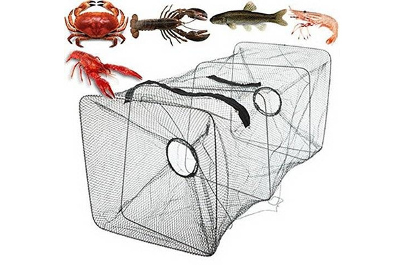Pêche Appât Piège Cast Dip Net Cage De Crabe poissons Minnow ecrevisse crevette foldablrdoi 