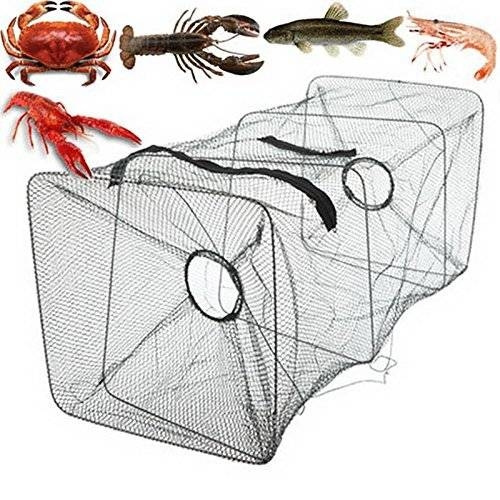 Piège Pliable Pour Crustacés Piège à Poissons Portable, Filet Pliable, Filet De Pêche Portable Piège à Crabes Crevettes Nylon