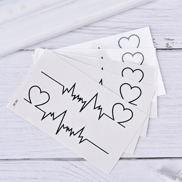 ECG tattoo stickers waterproof men and women lasting Korean simulation  small fresh and cute English | Shopee Philippines